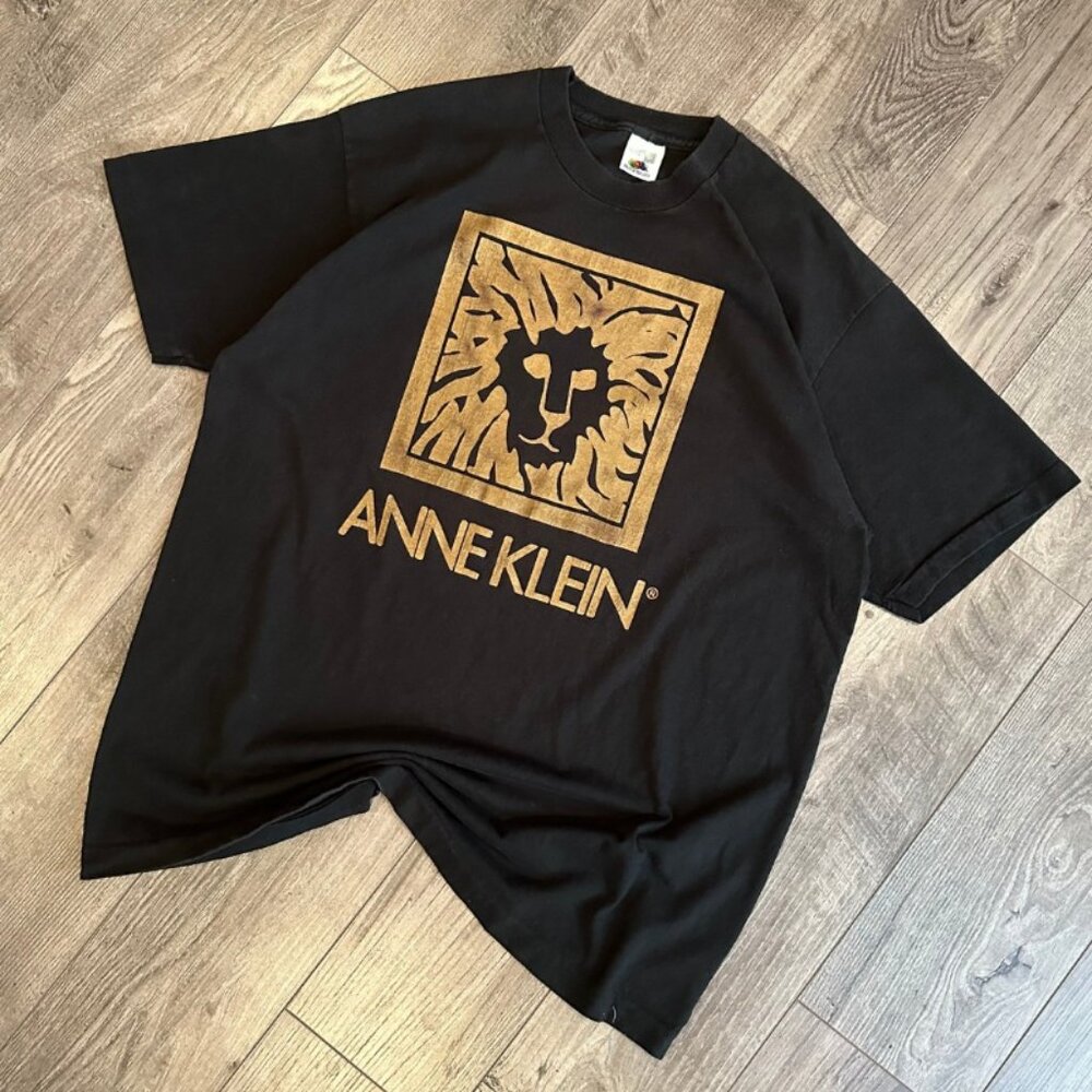 Vintage Fruit of The Loom Anne Klein Single Stitch Black T-Shirt - Size XL